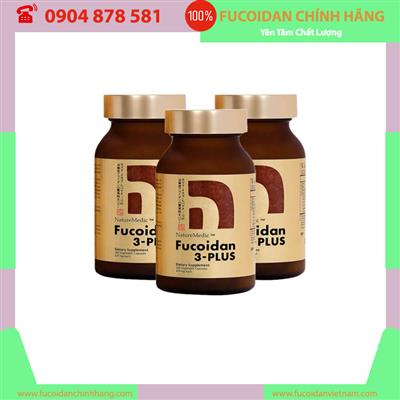 Gói 3 hộp Fucoidan 3 Plus - hỗ trợ điều trị ung thư, tăng sức đề kháng, Hộp 160 viên